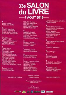 liste auteurs  salon du livre granville 2016