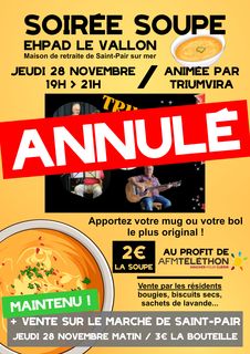 soirée soupe ehpad vallon saint pair sur mer triumvira
