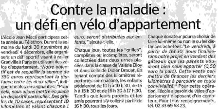 Article Manche Libre Jean Mace Telethon